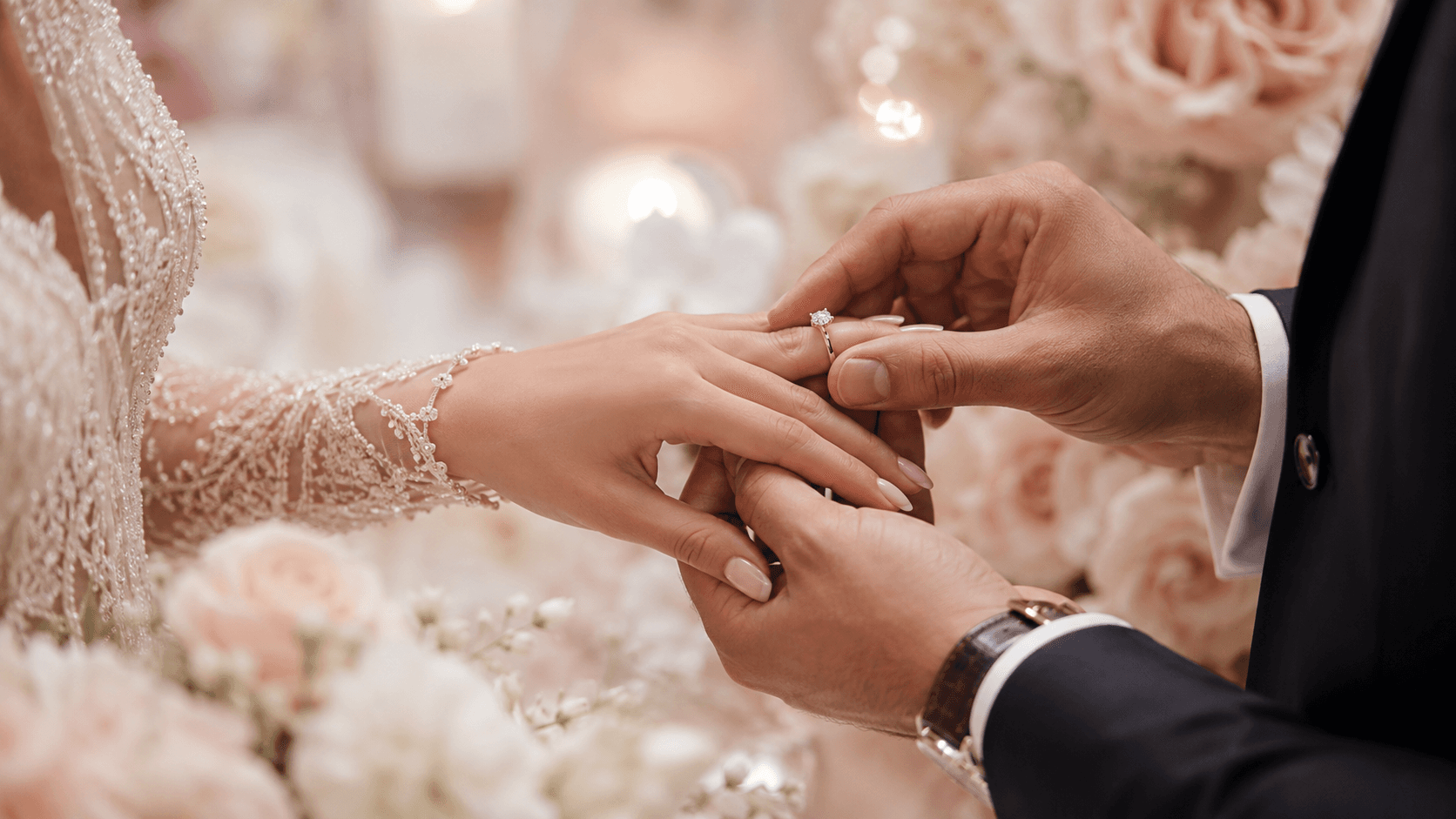 Intercambio de anillos en una boda