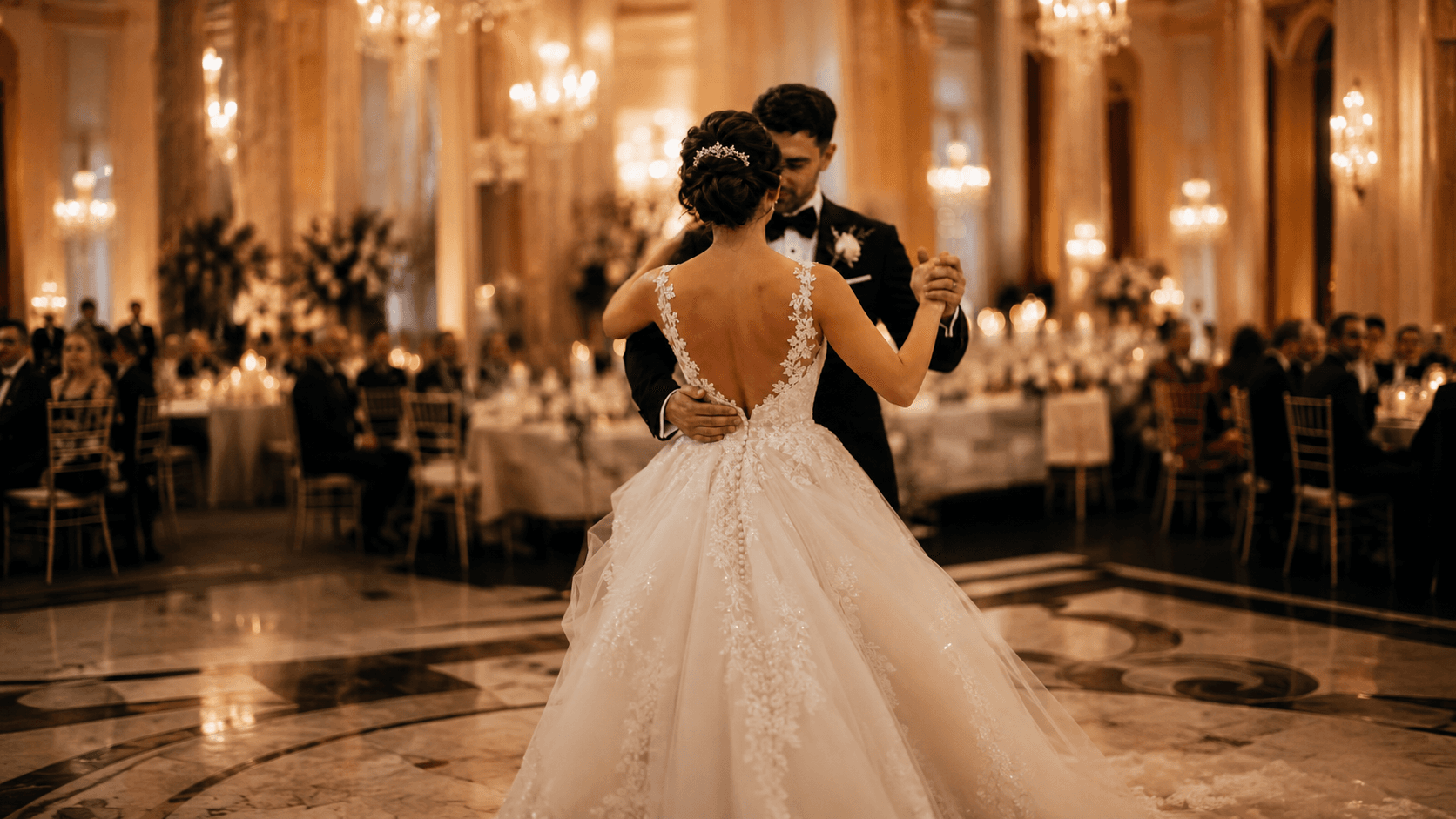 Pareja bailando en su boda